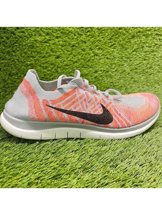 Nike Shoes - Nike Free 4.0 Flyknit Womens Size 11 Gray Pink Athletic Running Shoes Sneakers